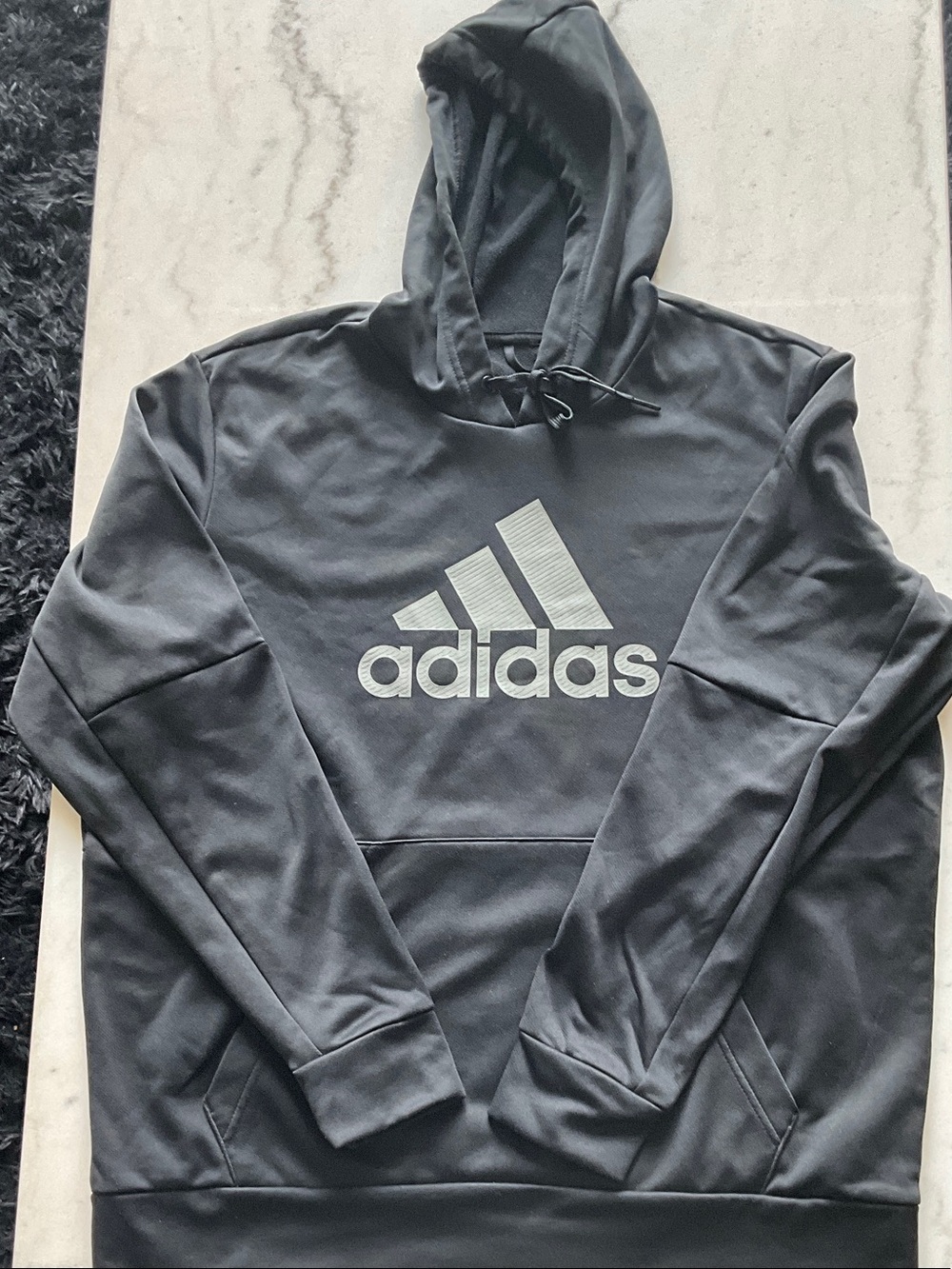 adidas Men's Charcoal Hoodie with grey Logo